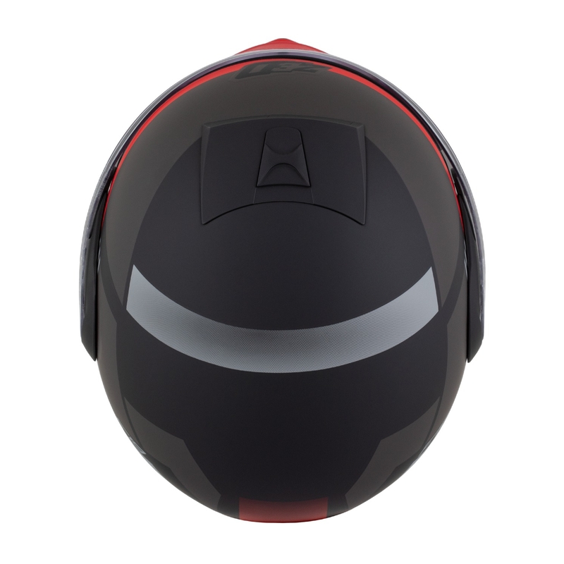 Motoristična čelada na preklop ZED F19 mat črno-fluo rdeče-siva