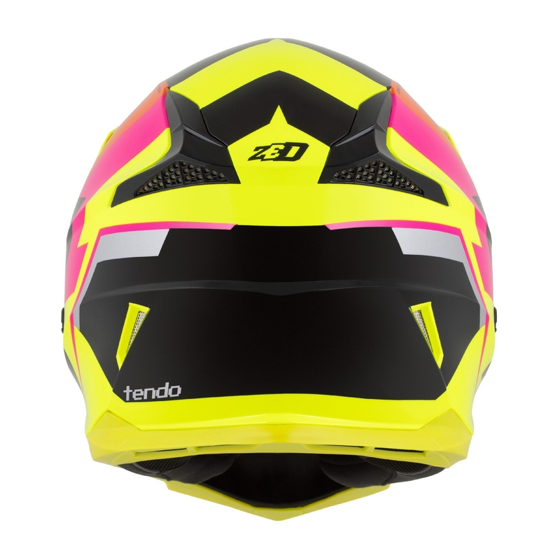 Otroška motokros čelada ZED X1.9 Tendo fluo rumeno-roza-oranžno-črna