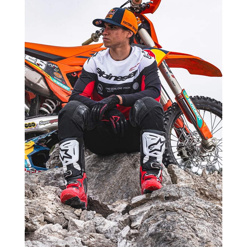 Motoristični škornji Alpinestars Tech 10 Enduro rdeče-črno-beli