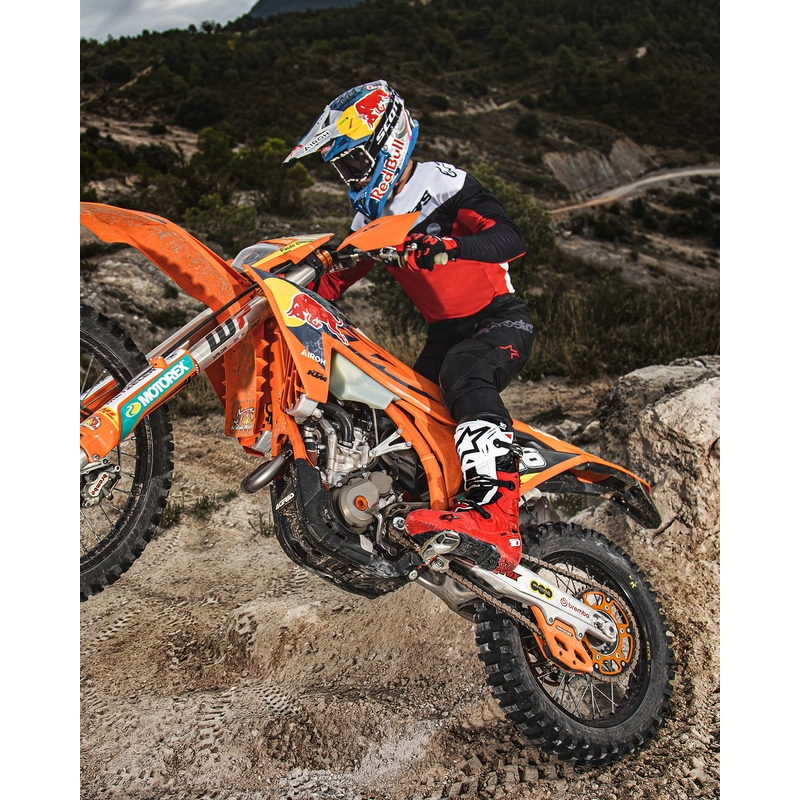 Motoristični škornji Alpinestars Tech 10 Enduro rdeče-črno-beli