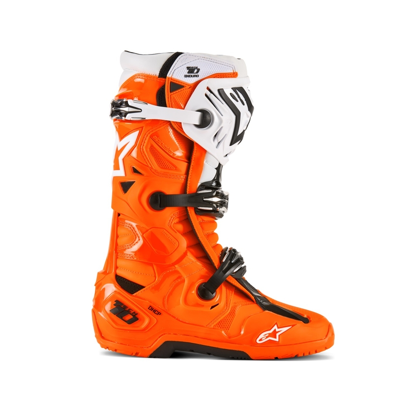 Motoristični škornji Alpinestars Tech 10 Enduro fluo oranžno-črno-beli