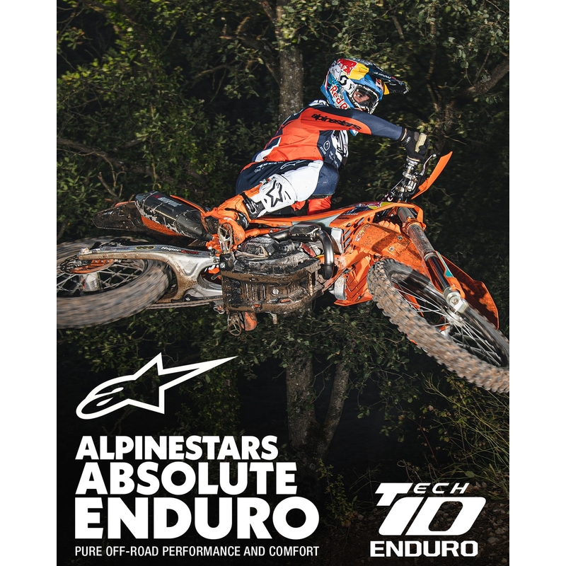 Motoristični škornji Alpinestars Tech 10 Enduro fluo oranžno-črno-beli