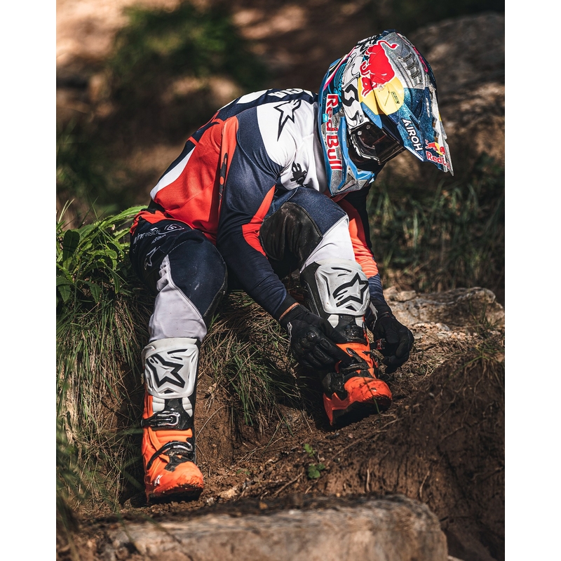 Motoristični škornji Alpinestars Tech 10 Enduro fluo oranžno-črno-beli