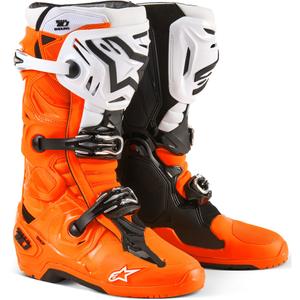 Motoristični škornji Alpinestars Tech 10 Enduro fluo oranžno-črno-beli