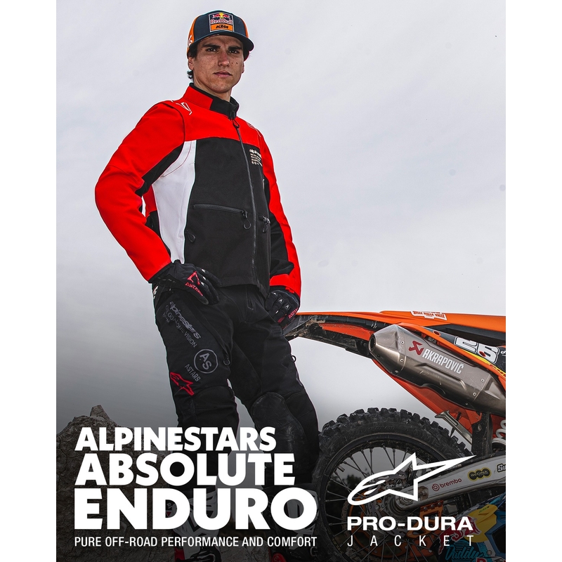 Alpinestars PRO-Dura jakna črno-rdeče-bela