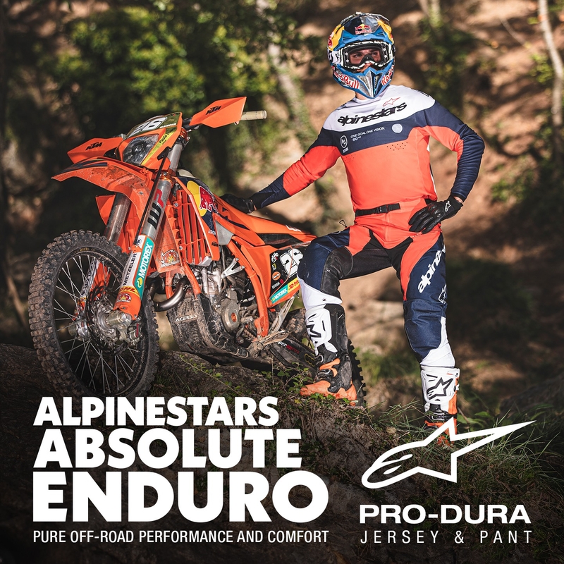 Alpinestars PRO-Dura motokros hlače modro-oranžno-bele