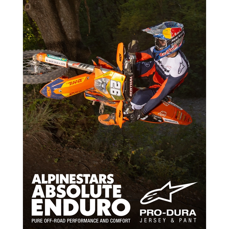 Alpinestars PRO-Dura motokros hlače modro-oranžno-bele