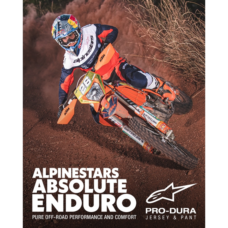 Alpinestars PRO-Dura motokros hlače modro-oranžno-bele