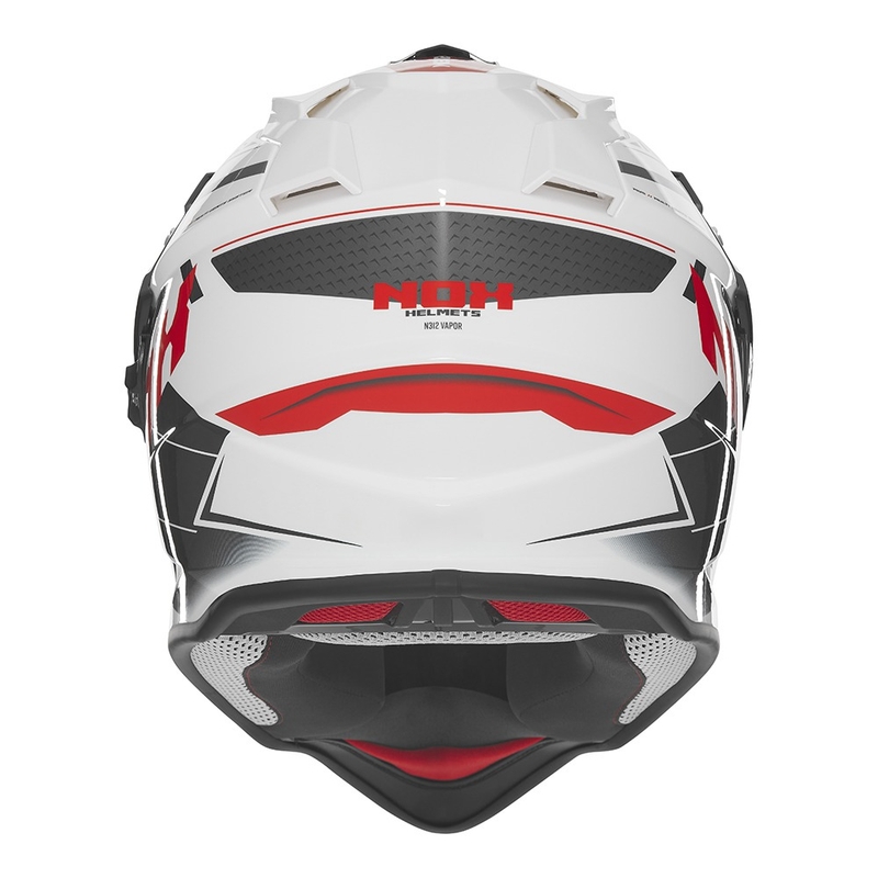 Enduro motoristična čelada NOX N312 Vapor belo-črno-rdeča