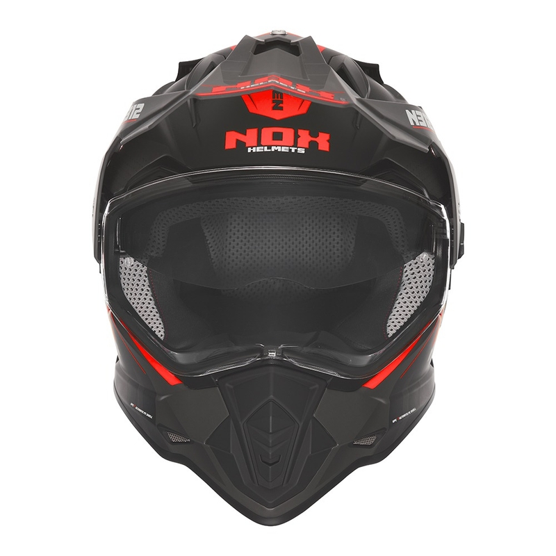 Enduro motoristična čelada NOX N312 Vapor mat črno-rdeča