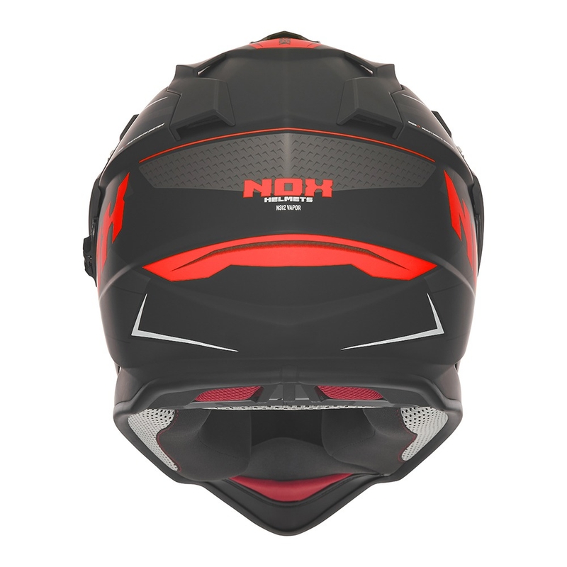 Enduro motoristična čelada NOX N312 Vapor mat črno-rdeča