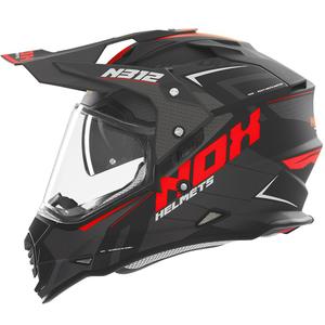 Enduro motoristična čelada NOX N312 Vapor mat črno-rdeča