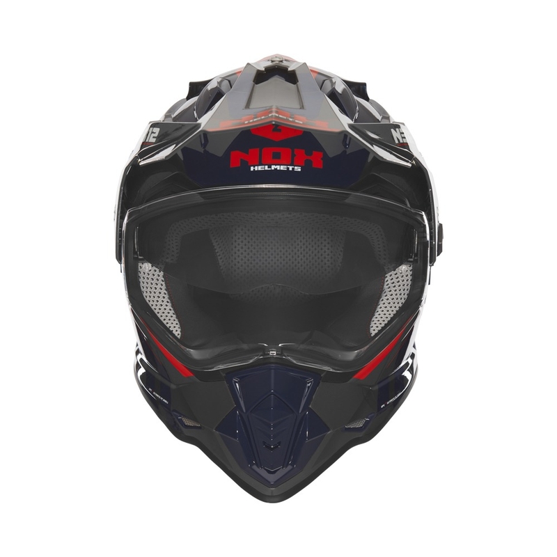 Enduro motoristična čelada NOX N312 Vapor črno-modra-rdeča