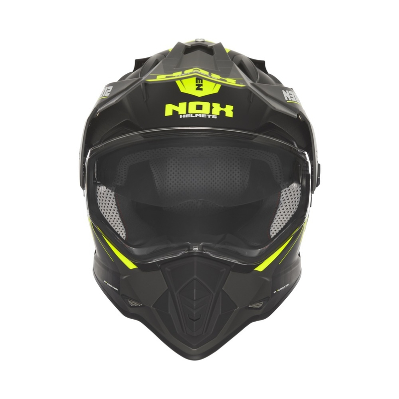 Enduro motoristična čelada NOX N312 Vapor mat črno-rumena