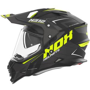 Enduro motoristična čelada NOX N312 Vapor mat črno-rumena
