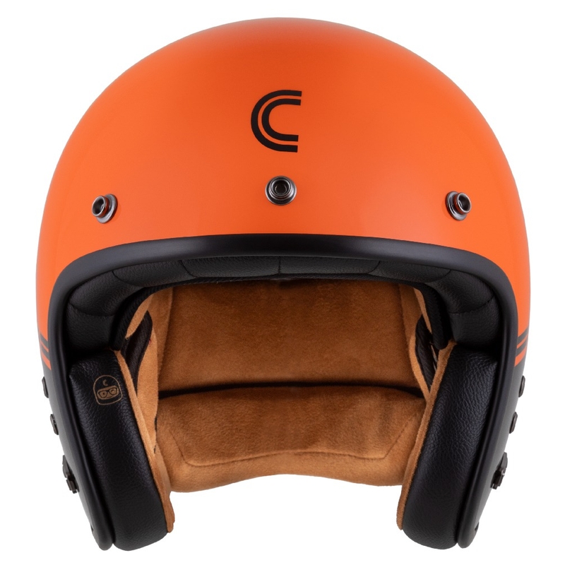 Cassida Eso Super Hooligan Open motoristična čelada Black-Orange Pearl