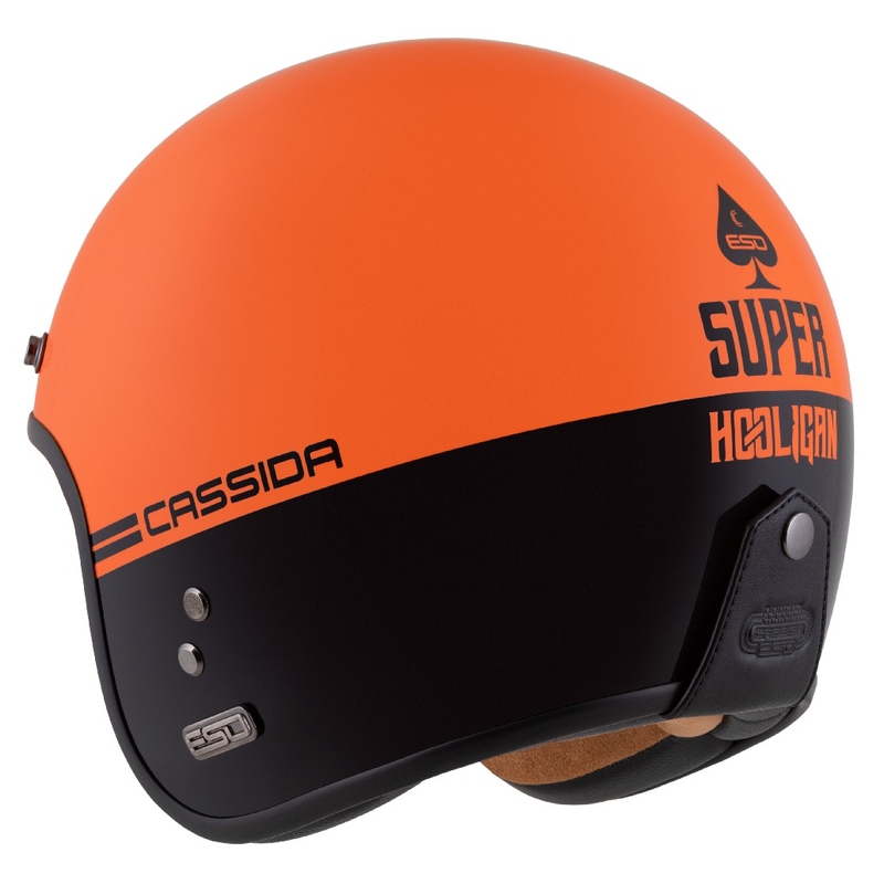 Cassida Eso Super Hooligan Open motoristična čelada Black-Orange Pearl