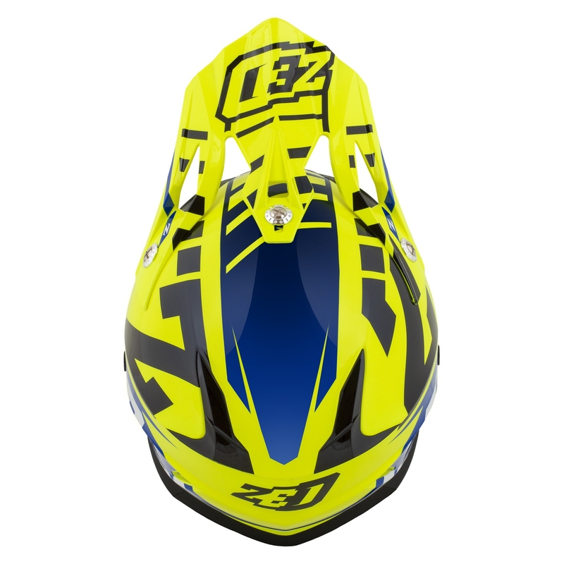 ZED X1.9D Targa Fluo rumeno-modra-črno-bela otroška motoristična čelada za motokros