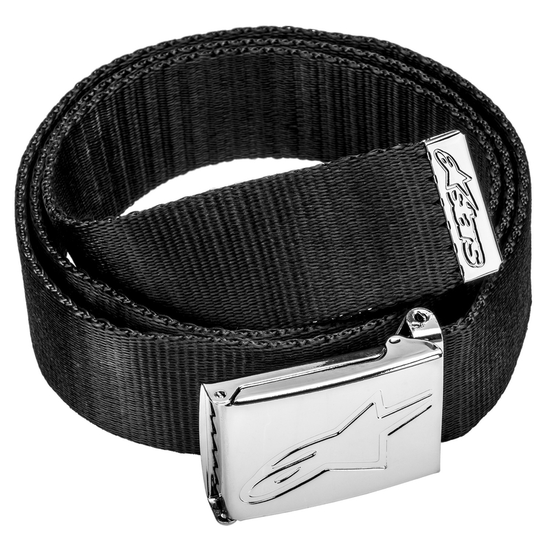 Črn Alpinestars Ageless Web Belt s kromirano zaponko