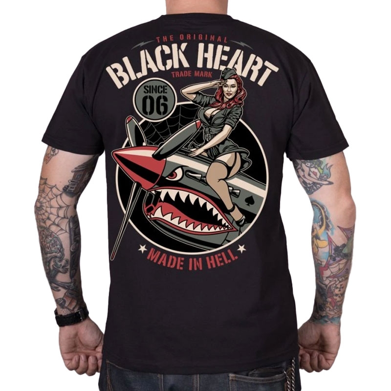 Črna majica Air Fighter Black Heart