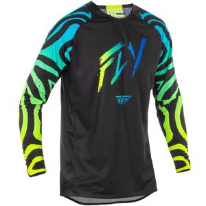 Motokros majica FLY Racing Evolution črno-modra-fluo rumena