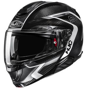 Motoristična čelada na preklop HJC RPHA 91 CARBON Lagos MC5 črno-siva