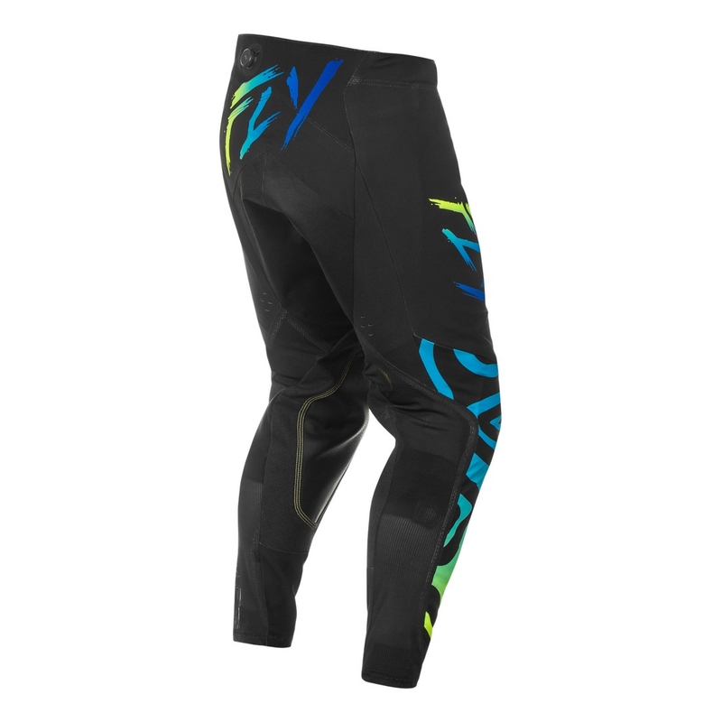 Motokros hlače FLY Racing Evolution črno-modre-fluo rumene