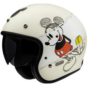 Odprta motoristična čelada HJC V31 Disney Mickey Sketch MC1SF belo-črna