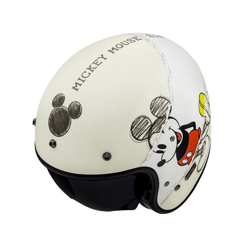 Odprta motoristična čelada HJC V31 Disney Mickey Sketch MC1SF belo-črna