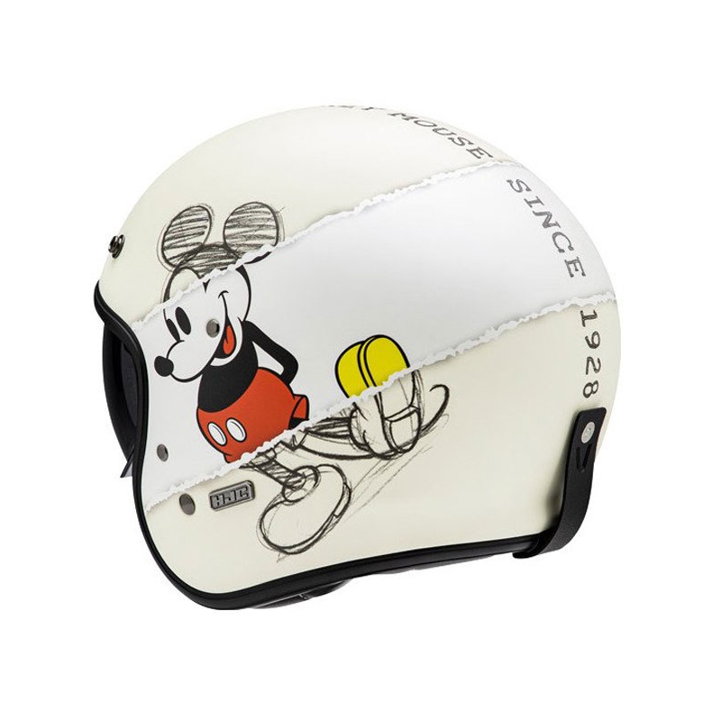 Odprta motoristična čelada HJC V31 Disney Mickey Sketch MC1SF belo-črna