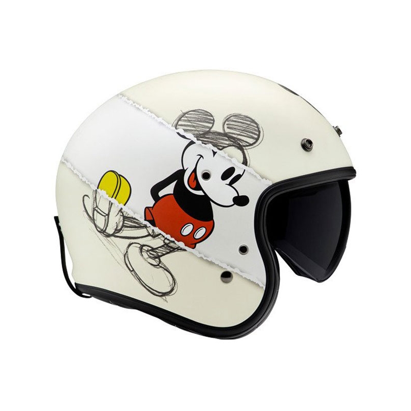 Odprta motoristična čelada HJC V31 Disney Mickey Sketch MC1SF belo-črna