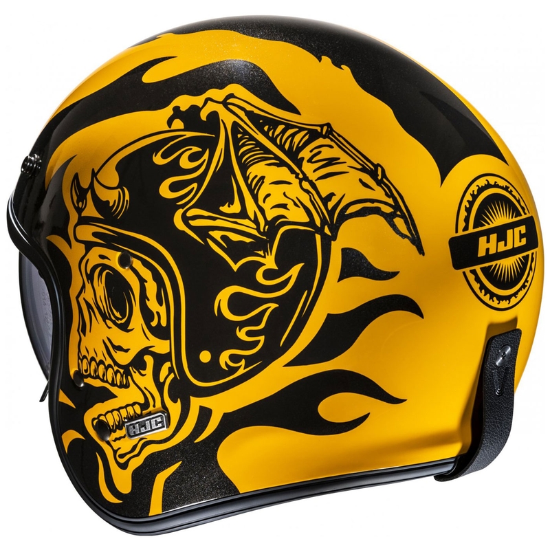 Odprta motoristična čelada HJC V31 Flame MC3 rumeno-črna