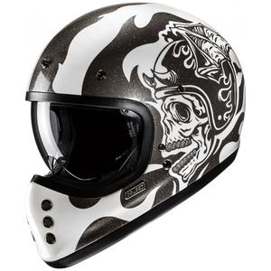HJC V60 Flame MC5 integralna motoristična čelada črno-bela