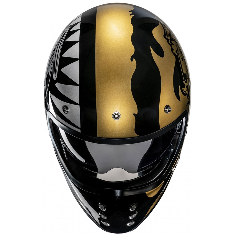 HJC V60 Flame MC9 integralna motoristična čelada zlato-črna