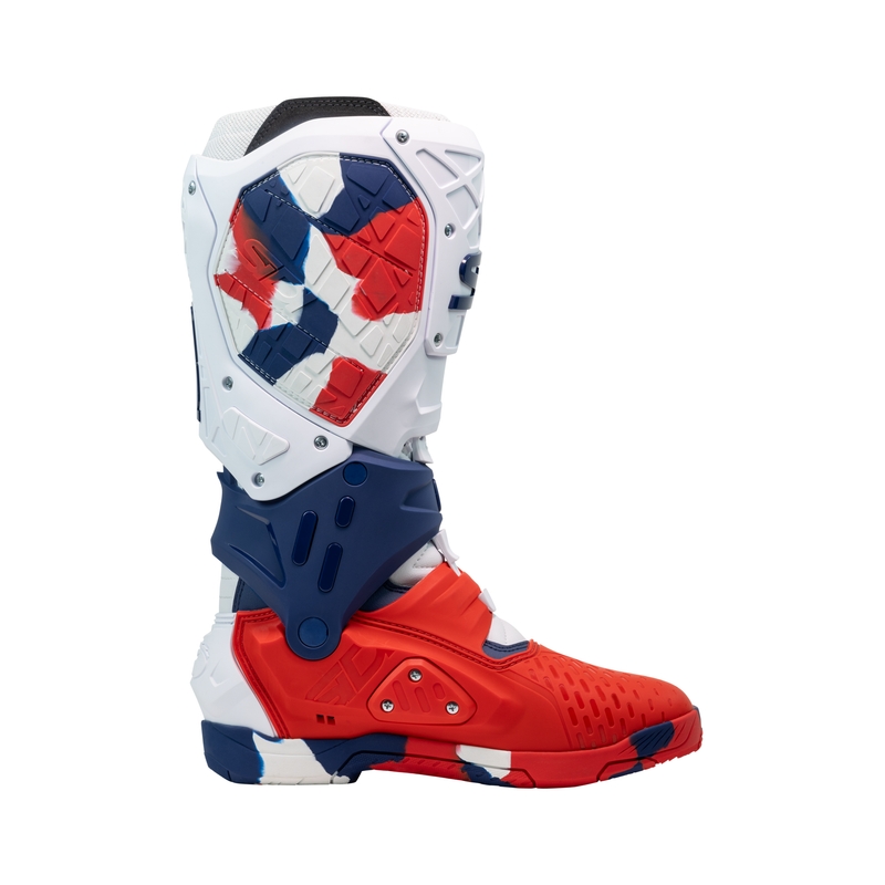 Motoristični škornji SiDi Crossair X belo-modro-rdeči