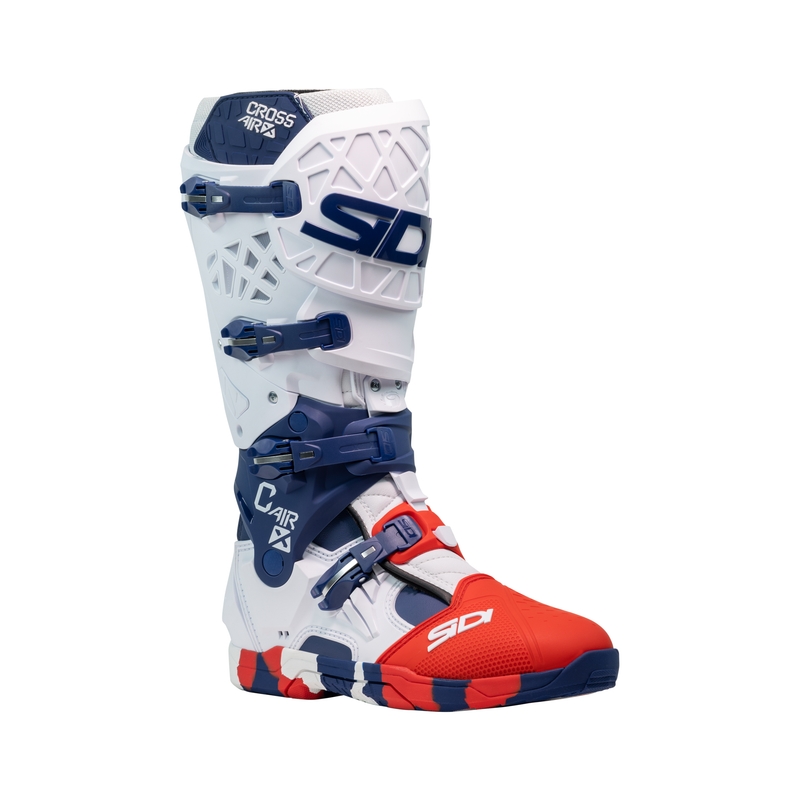 Motoristični škornji SiDi Crossair X belo-modro-rdeči