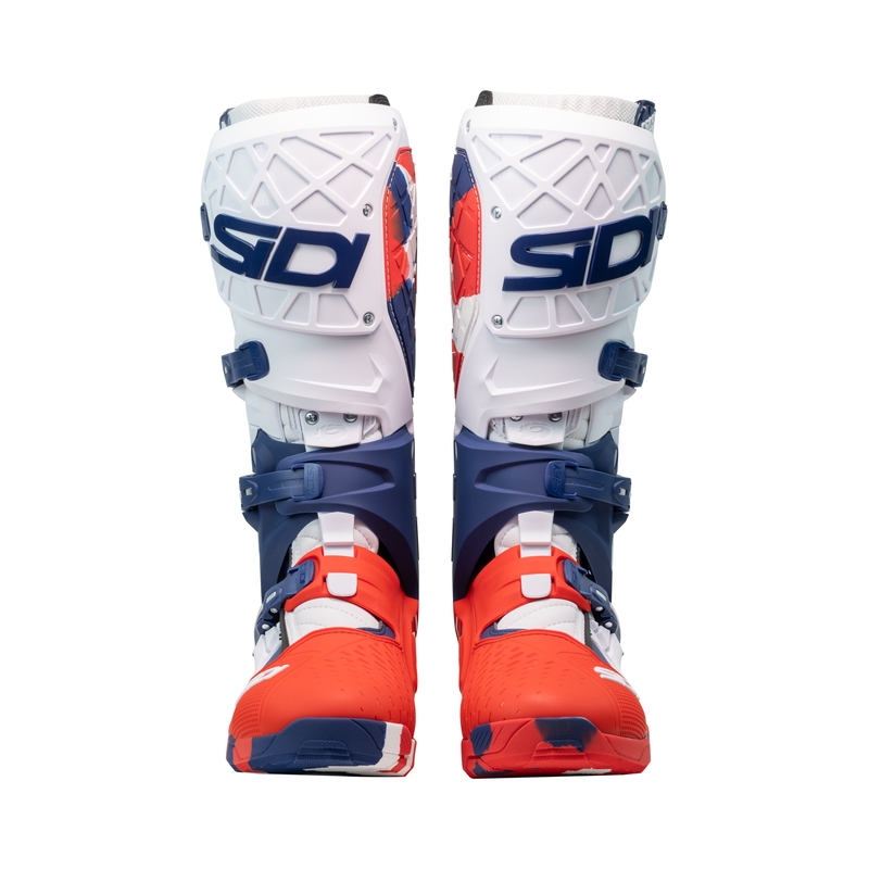 Motoristični škornji SiDi Crossair X belo-modro-rdeči