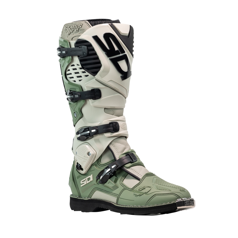 Motoristični škornji SiDi Crossfire 3 zeleno-bež