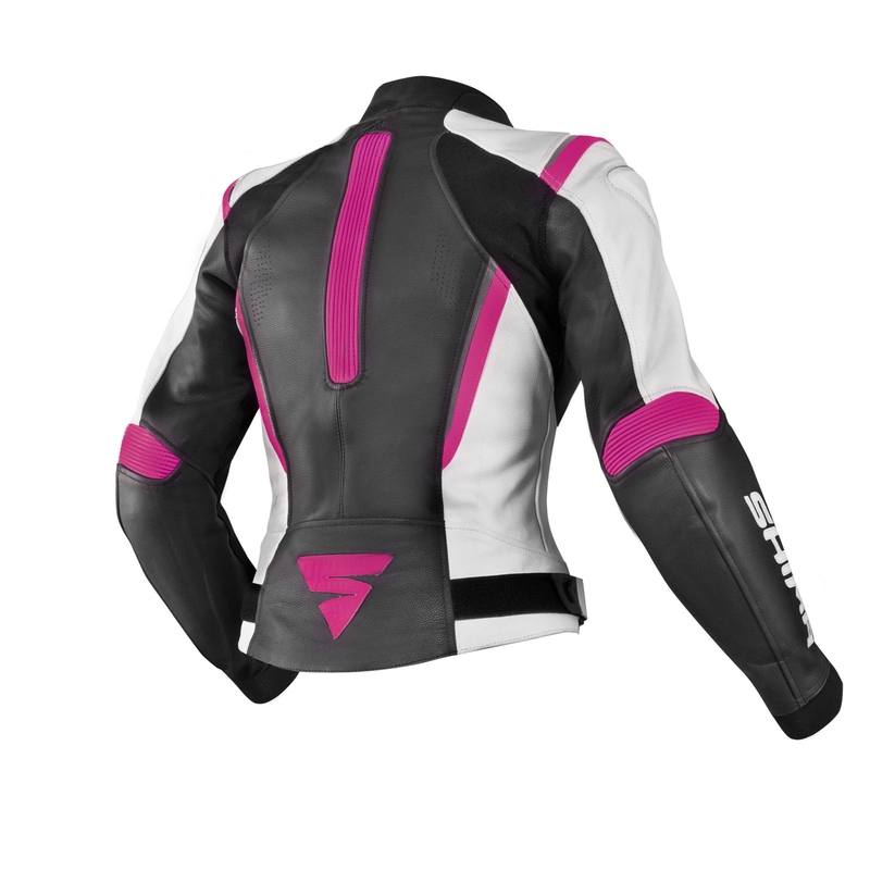 Shima Miura Black-White-Fuchsia motoristična jakna za ženske razprodaja