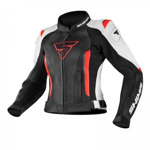 Shima Miura Black-White-Fluo Red motoristična jakna za ženske razprodaja
