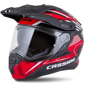 Enduro čelada Cassida Road Runner TechniX rdeče-črno-belo-siva