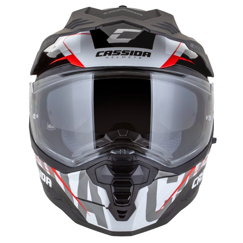Enduro čelada Cassida Road Runner TechniX bela-črna-rdeča-siva