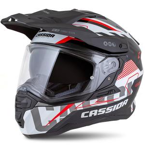 Enduro čelada Cassida Road Runner TechniX bela-črna-rdeča-siva