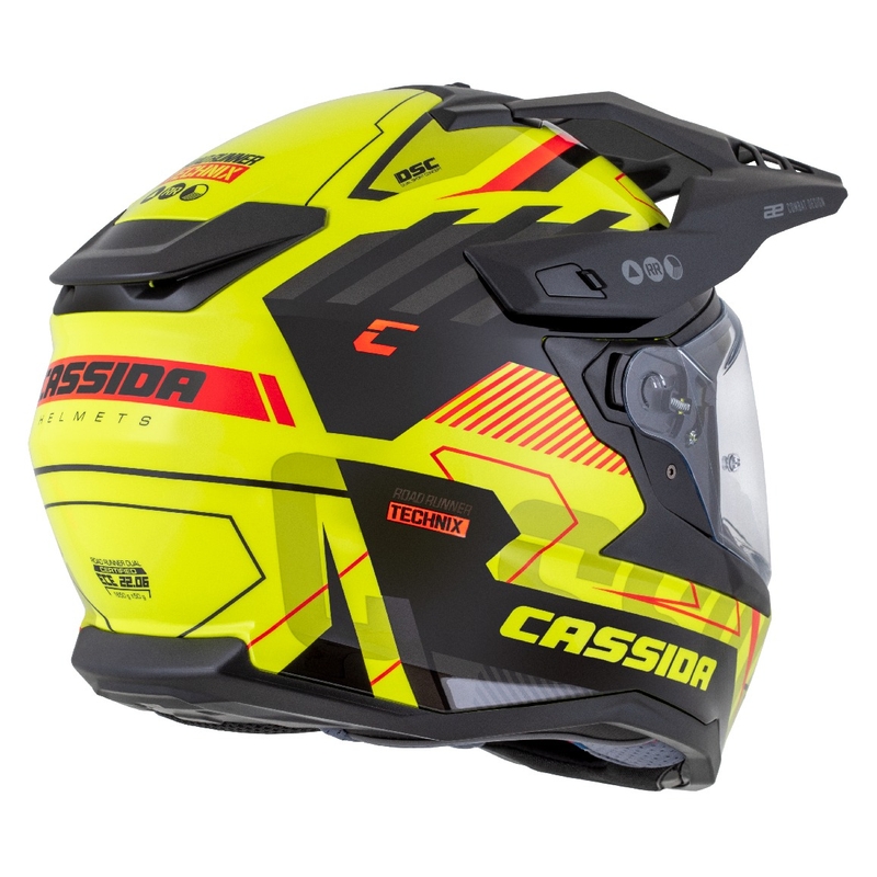 Enduro čelada Cassida Road Runner TechniX fluo rumeno-črno-oranžno-siva