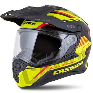 Enduro čelada Cassida Road Runner TechniX fluo rumeno-črno-oranžno-siva