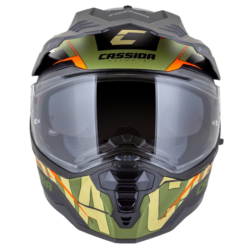 Enduro čelada Cassida Road Runner TechniX mat zelena-črna-oranžna-siva