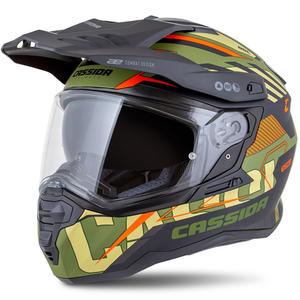 Enduro čelada Cassida Road Runner TechniX mat zelena-črna-oranžna-siva