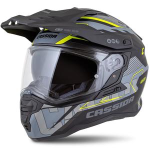 Enduro čelada Cassida Road Runner TechniX mat sivo-črna-fluo rumena