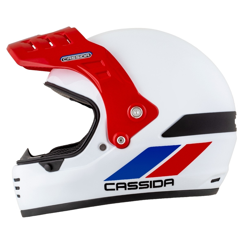 Enduro čelada Cassida FormX FlatOut belo-modro-rdeča