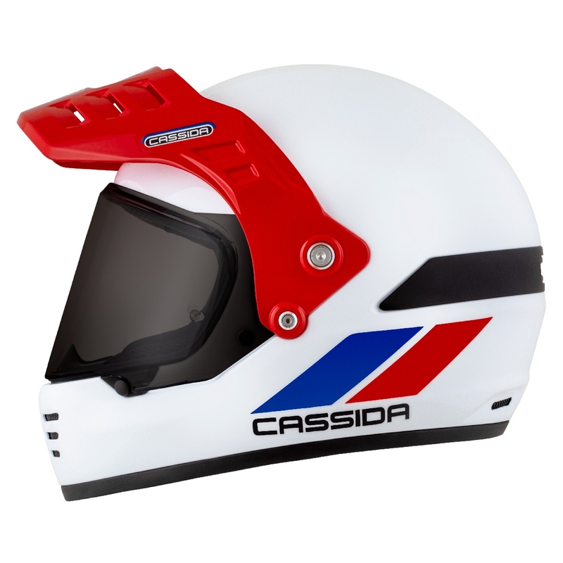 Enduro čelada Cassida FormX FlatOut belo-modro-rdeča